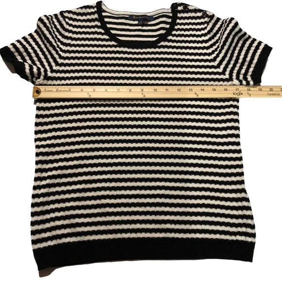 Brooks Brothers Black and White Striped Sweater‎ Size Medium - Picture 6 of 7